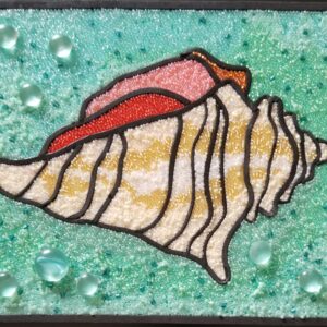 glass mosaic of a sea shell
