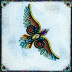 Cloud Flight 6" x 6" - High up in the  sky - weightless, open, freedom in flight.