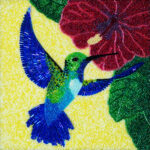 Sweet Nectar 8" x 8" - - A moment of partnership—where bloom and wing meet in quiet exchange.